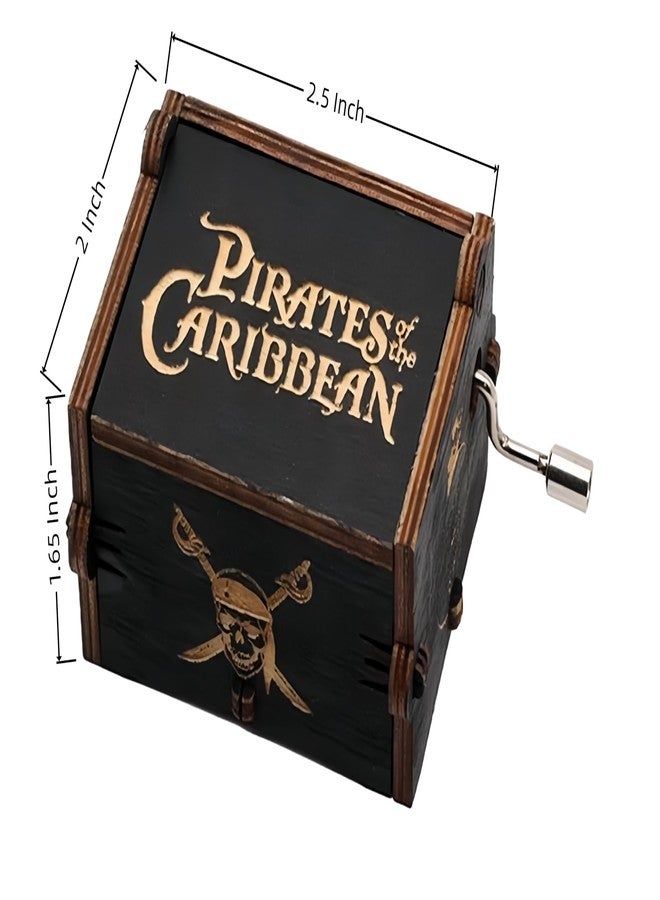 Biscount New Music Box Toy Pirates of The Caribbean Wooden Hand Crank Musical Box Crafts Gifts for Birthday/Christmas/Valentine's Day - Image 2
